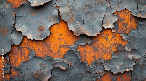 Rusty Metal Surface with Flaking Paint