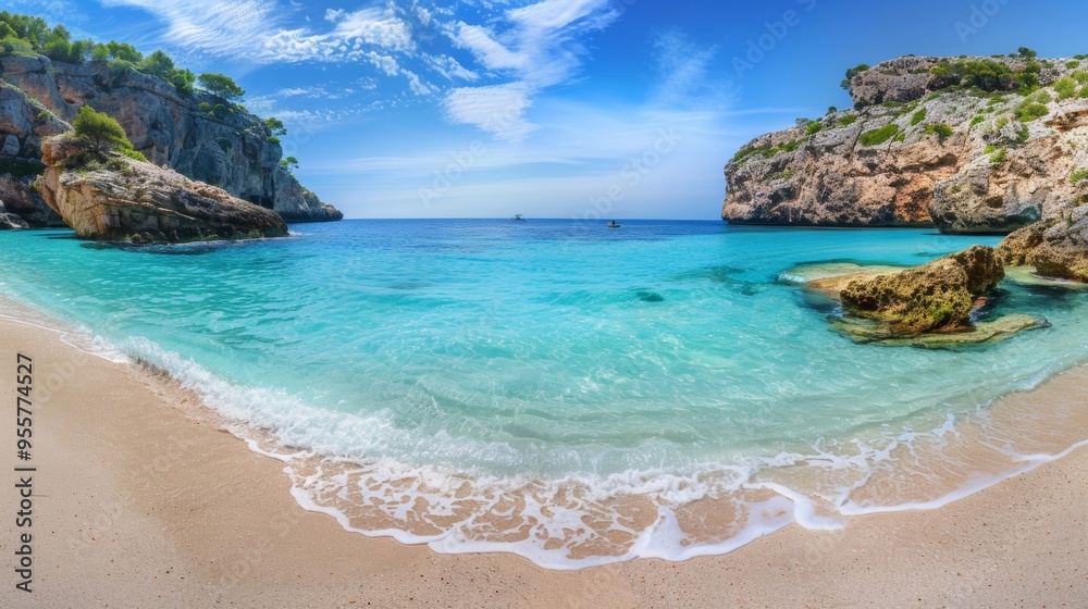 Fototapeta premium beautiful beach with crystal clear water