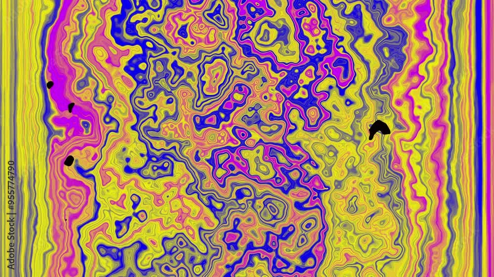 yellow, pink, blue, a mixture of oils with an interesting pattern yellow, pink, blue, a mixture of oils with an interesting pattern