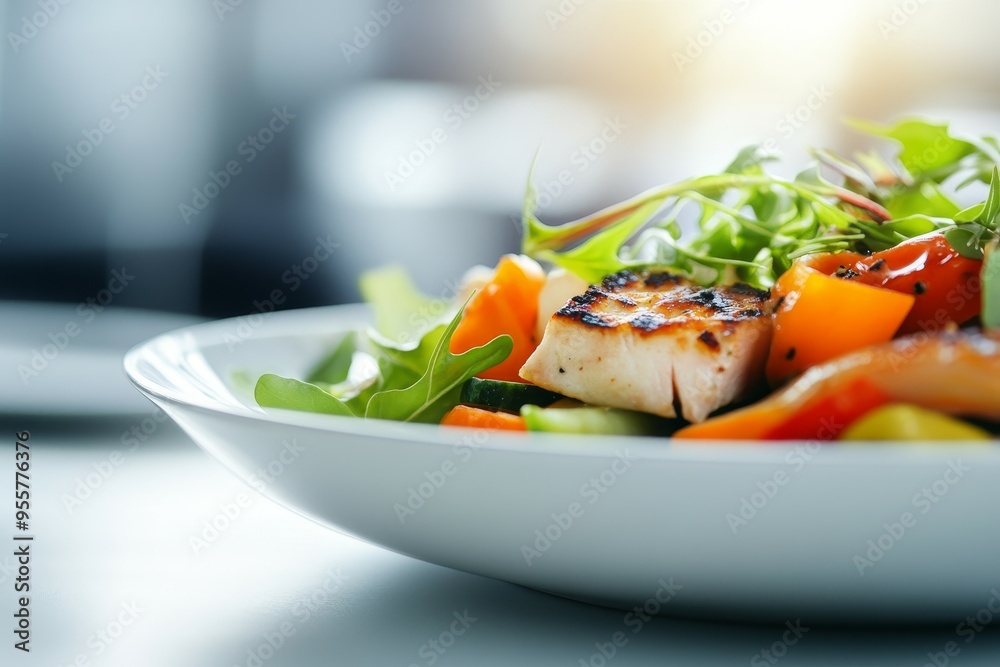 Grilled chicken salad with fresh vegetables Grilled chicken salad with fresh vegetables