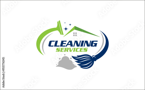 Illustration vector graphic of cleaning services concept logo design
