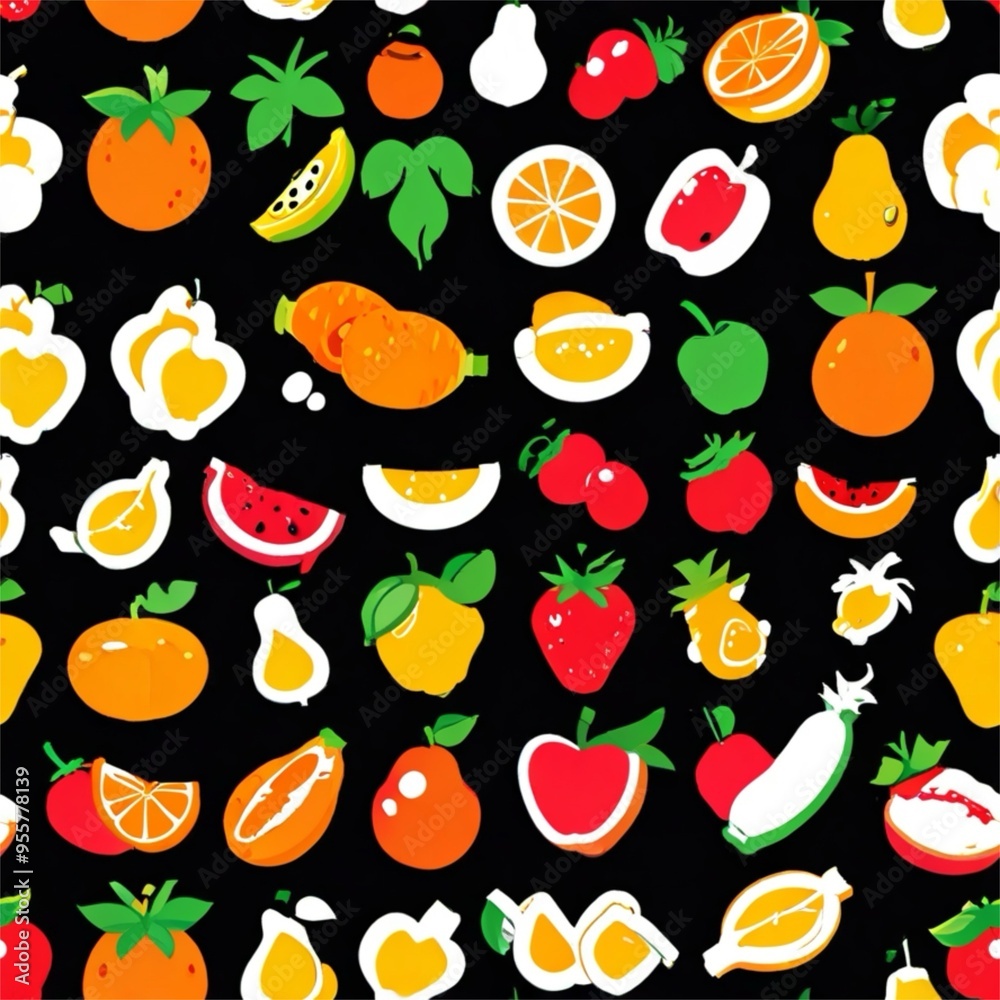 Obraz premium Isolated fruit Sketches
