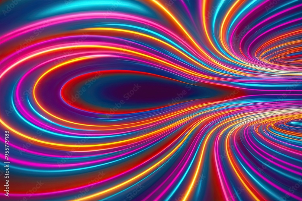 Whimsical Oscillating Lines in a Vibrant Virtual Display Whimsical Oscillating Lines in a Vibrant Virtual Display