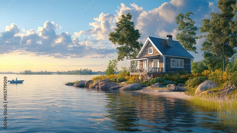 Fototapeta premium Magnificent coastal building with luxurious design captured in exquisite photos