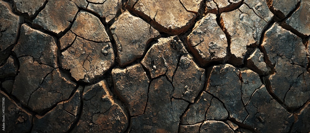 Detailed View of Cracked Dry Soil Revealing Patterns From Prolonged Drought Conditions in a Rural Landscape Detailed View of Cracked Dry Soil Revealing Patterns From Prolonged Drought Conditions in a Rural Landscape