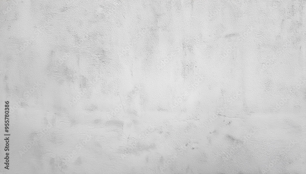 Fototapeta premium Large white grunge textured concrete wall background. The backdrop is a rough cement floor in gray and white tones.