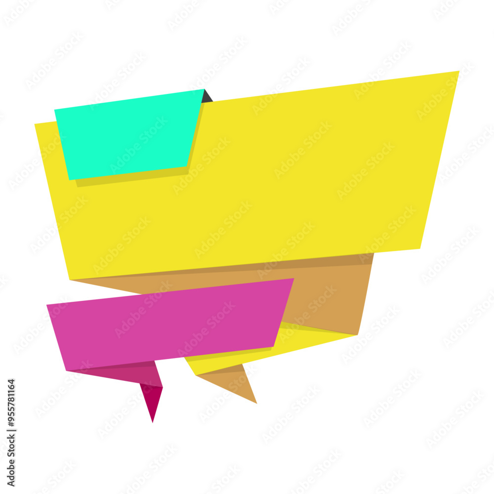 Origami sale banner label badge blank design template Origami sale banner label badge blank design template