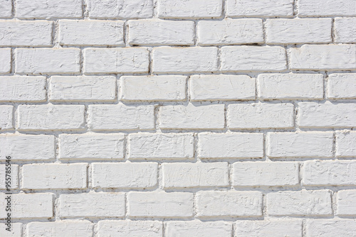 White brick wall texture with rough patches and wear.