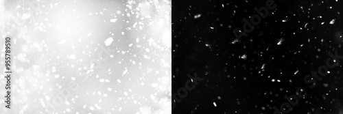 PNG Snowflakes falling against dark background