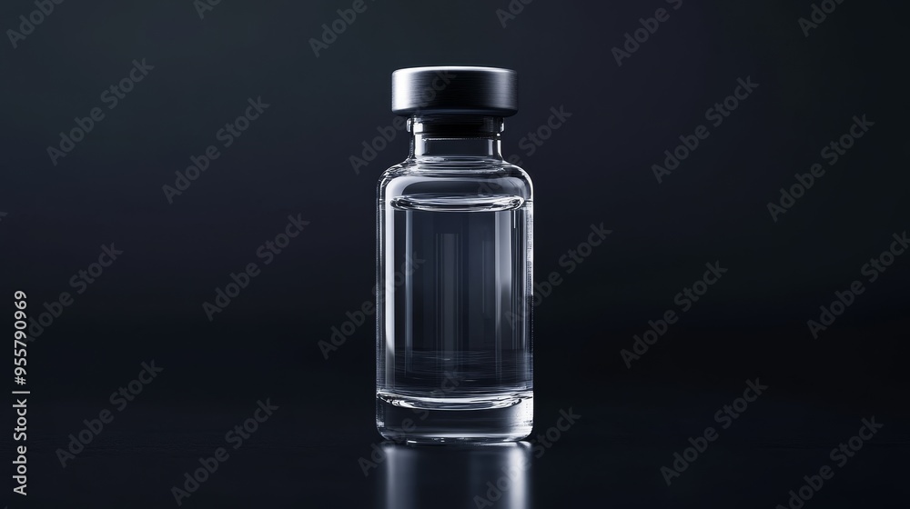 Single medical vial. Pharmaceutical concept Single medical vial. Pharmaceutical concept