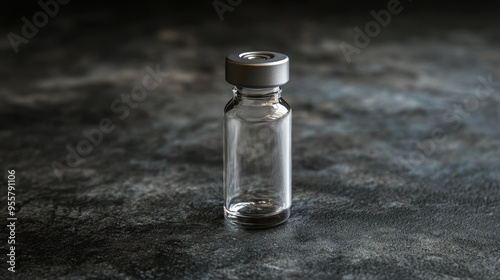 Single medical vial. Pharmaceutical concept