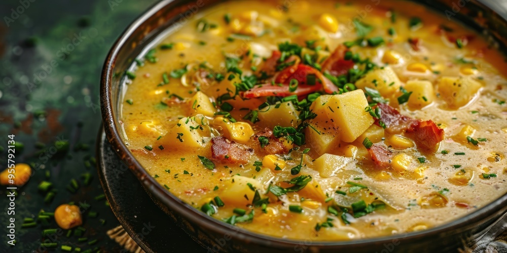 Summer Corn Chowder with Potatoes and Bacon Homemade Summer Corn Chowder with Potatoes and Bacon Homemade