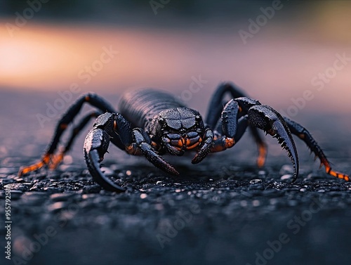 Scorpion Isolated on Abstract Background photo