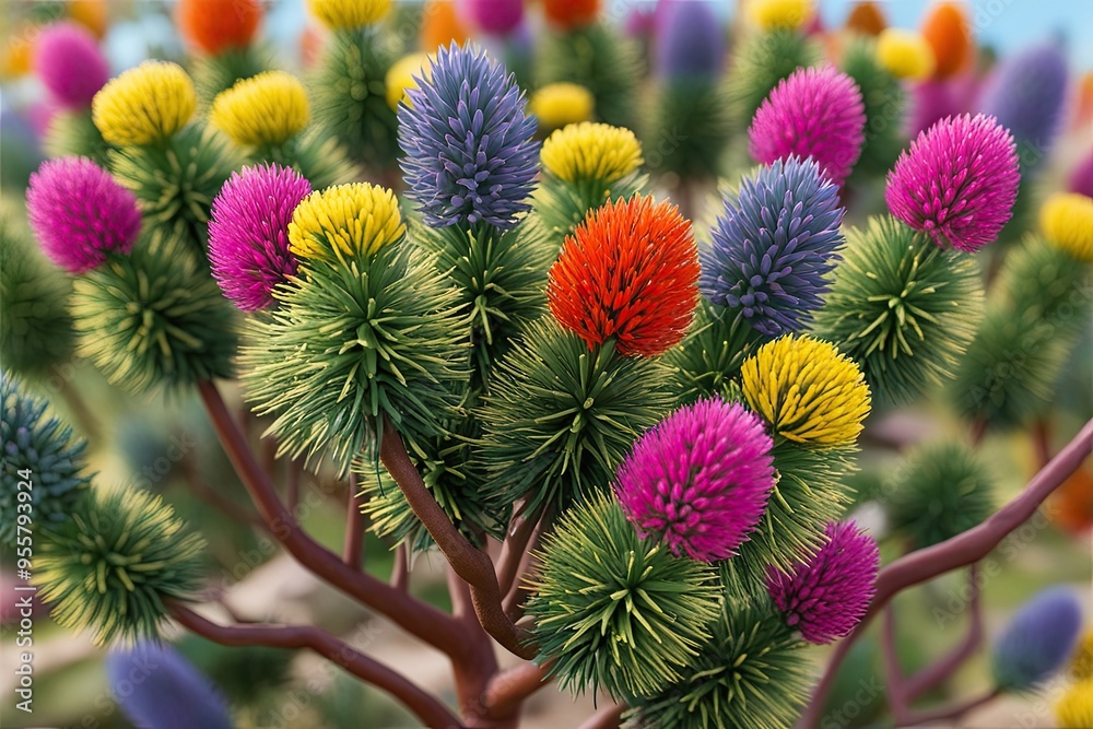 3D Model of Spiny Banksia Spinulosa Featuring Vibrant Summer Flowers 3D Model of Spiny Banksia Spinulosa Featuring Vibrant Summer Flowers