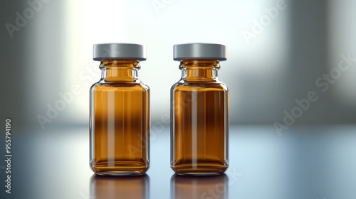 Two medical vials. Pharmaceutical concept