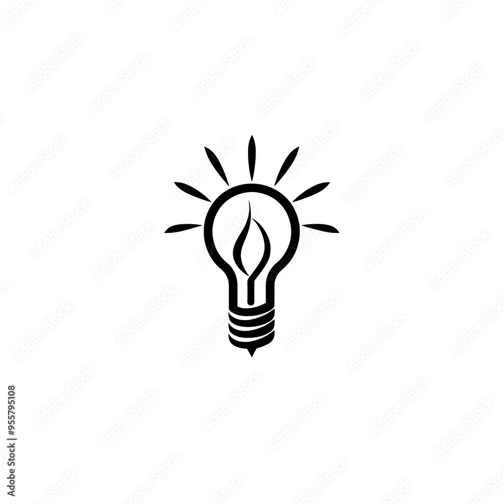 Lightbulb Icon, Minimal Simple Logo Lightbulb Icon, Minimal Simple Logo
