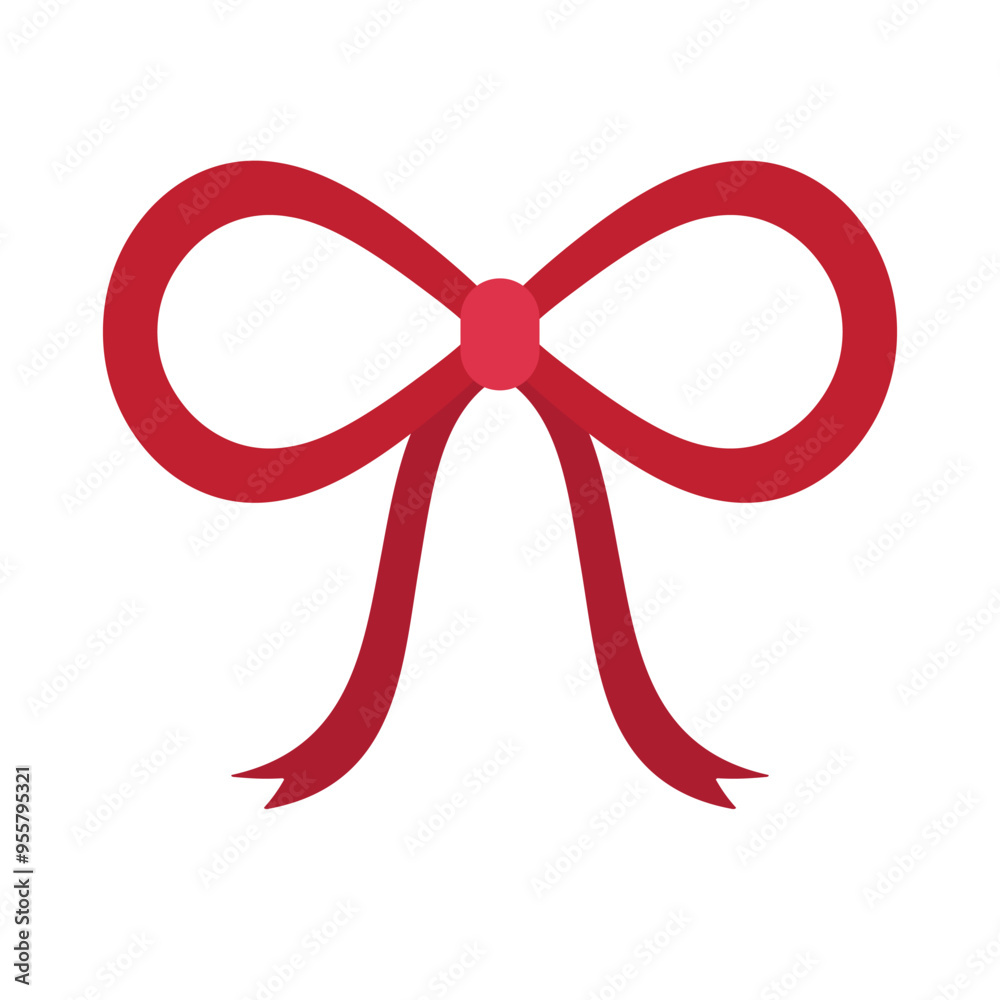 Vector flat red bow tie isolated on white background Vector flat red bow tie isolated on white background
