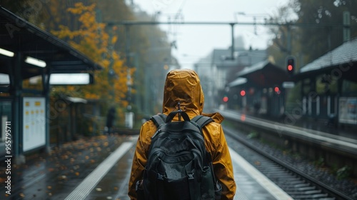 Finished breakfast, grabbed my raincoat, and stepped out of the house. On my way to the train station. It was busy this morning.
