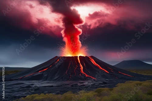 Effects of Red Light and Basalt Eruption on Energetic Disturbances