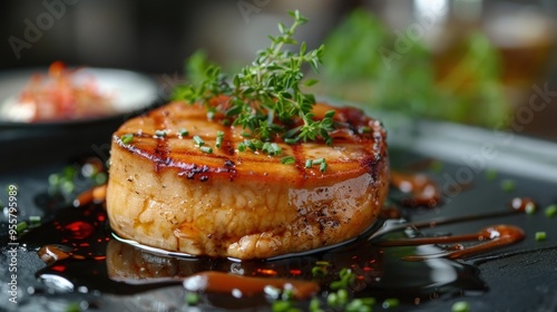 a decadent delicacy made from the fattened liver of ducks or geese, delivers a rich and buttery texture with a luxurious melt-in-your-mouth flavor profile that delights the senses.