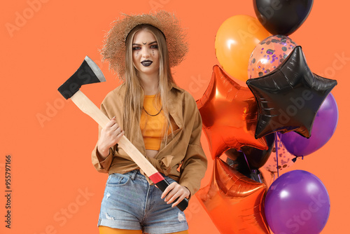 Young woman dressed for Hal...
