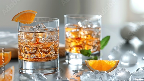 Highball glasses are often chosen for mixed drinks like whiskey soda or gin tonic