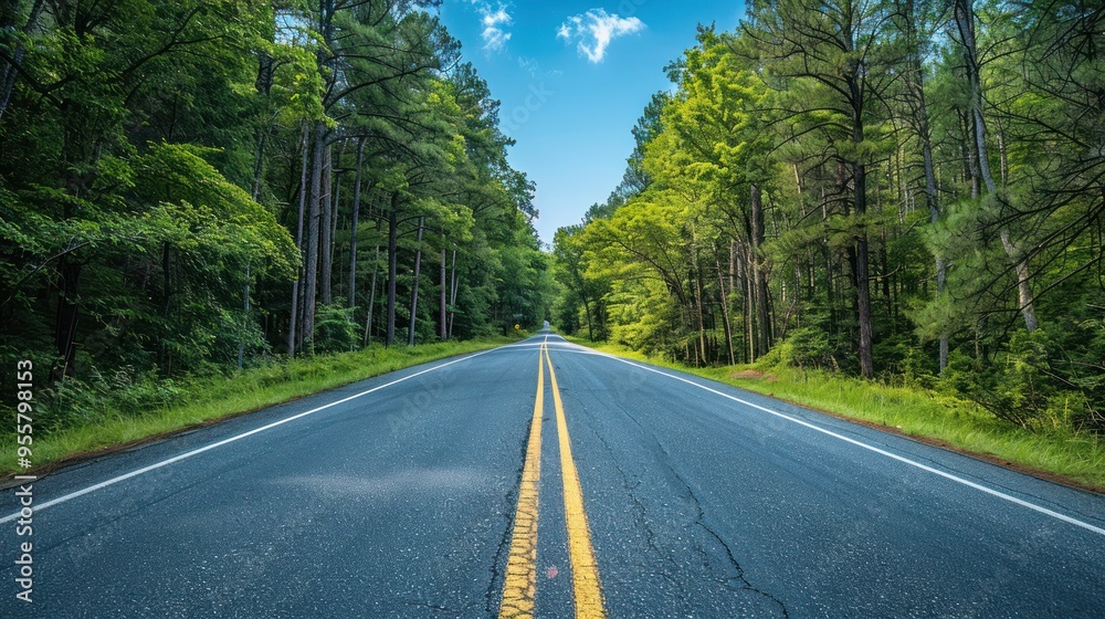 Obraz premium Information signs provide additional information to drivers about the road they are traveling on. This could include distance to destinations, locations of public facilities, 