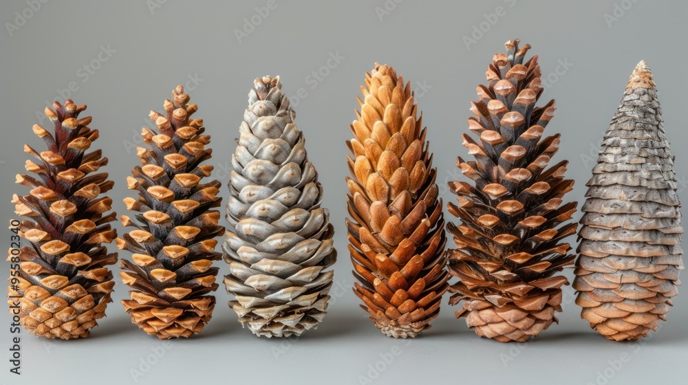 Colorful Cones Set Isolated on White Background Colorful Cones Set Isolated on White Background