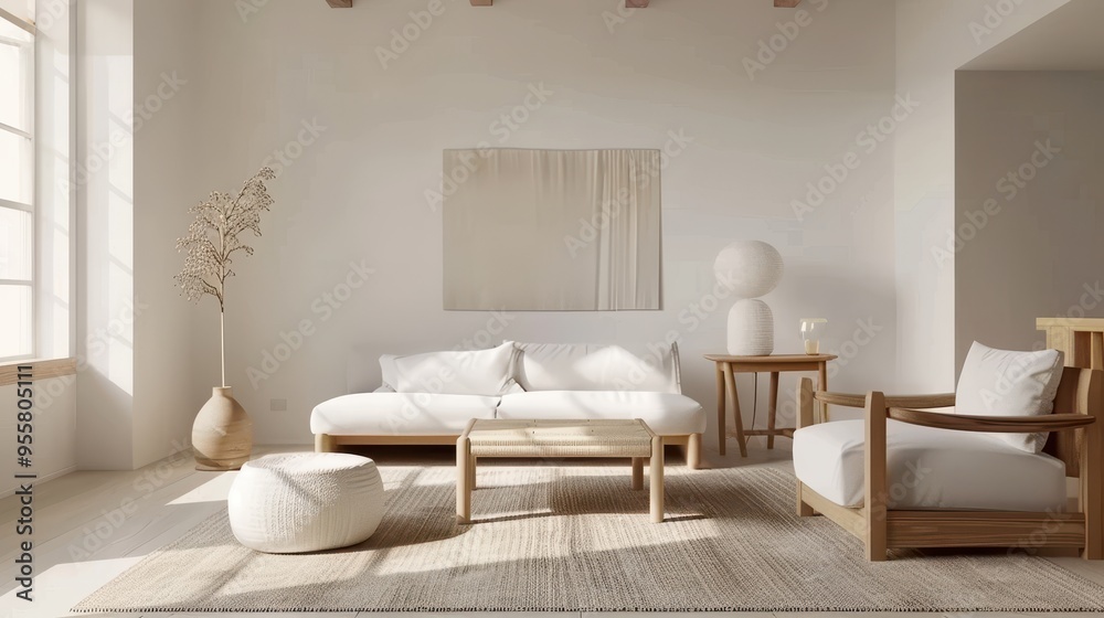 Minimalist Living Room with Modern Furniture and Natural Light Minimalist Living Room with Modern Furniture and Natural Light