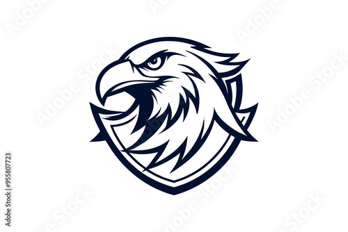 eagle head and shield logo design