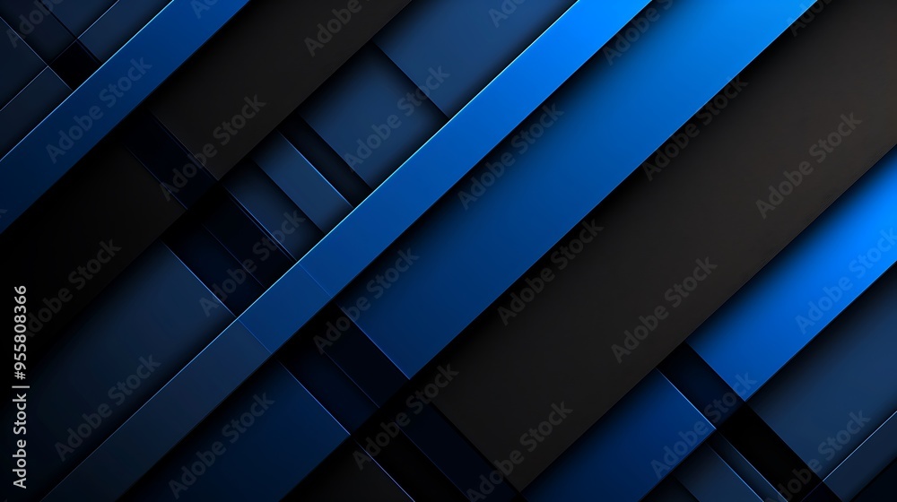 Blue and black layers arranged in an abstract background design, with oblique stripes and a modern, corporate feel. Blue and black layers arranged in an abstract background design, with oblique stripes and a modern, corporate feel.