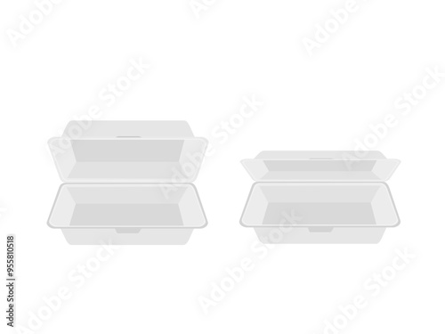 Foam food container on a white background.