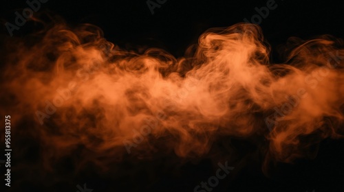 Mesmerizing Orange Smoke Flowing Through the Darkness
