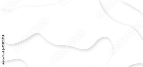Abstract White 3d origami or cut paper topographic background illustration. White paper cut decoration textured with wavy layers 3d topography relief background.	
