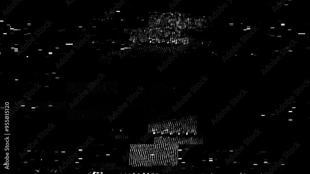 Cyber glitch overlay seamless loop with transparent background/alpha channel. Also supplied on black background