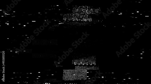 Cyber glitch overlay seamless loop with transparent background/alpha channel. Also supplied on black background