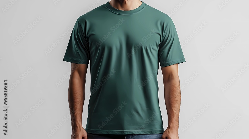 modern green short sleeve t-shirt slimfit mockup with front views isolated clean white background modern green short sleeve t-shirt slimfit mockup with front views isolated clean white background