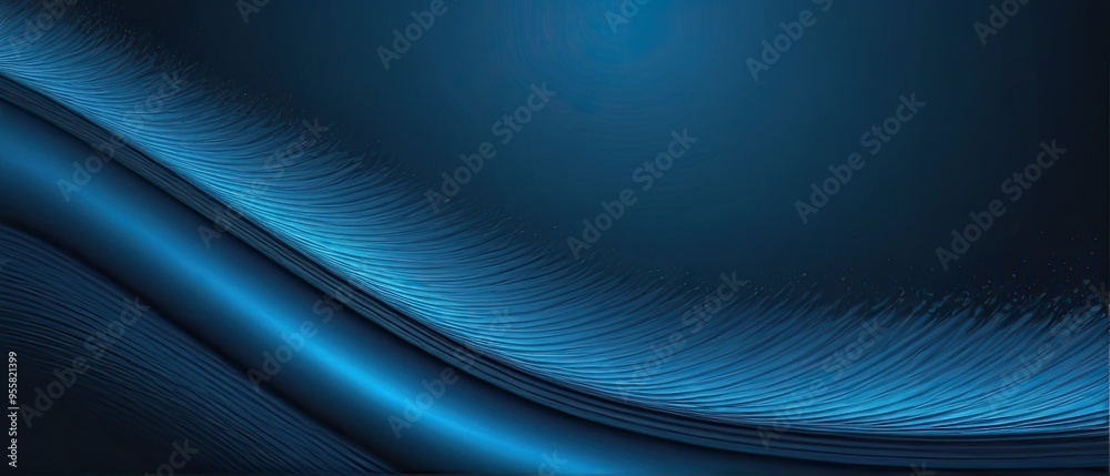 Obraz premium Wave gradient blue to black background