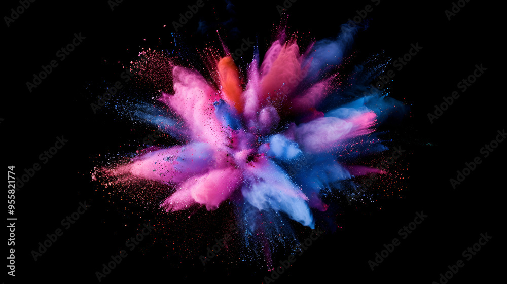 Abstract colored dust explosion on black background. abstract powder splatted background, Freeze motion of color powder exploding/throwing color powder, multicolored glitter texture. Abstract colored dust explosion on black background. abstract powder splatted background, Freeze motion of color powder exploding/throwing color powder, multicolored glitter texture.
