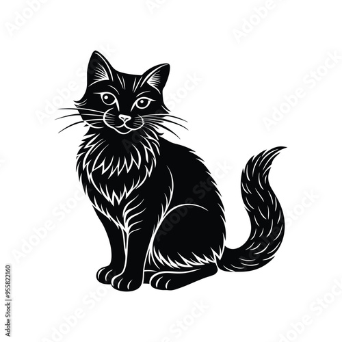 Cat silhouette vector design