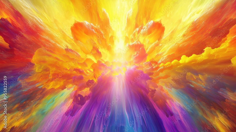 A Stunning Display of Colorful Clouds and Radiant Light A Stunning Display of Colorful Clouds and Radiant Light
