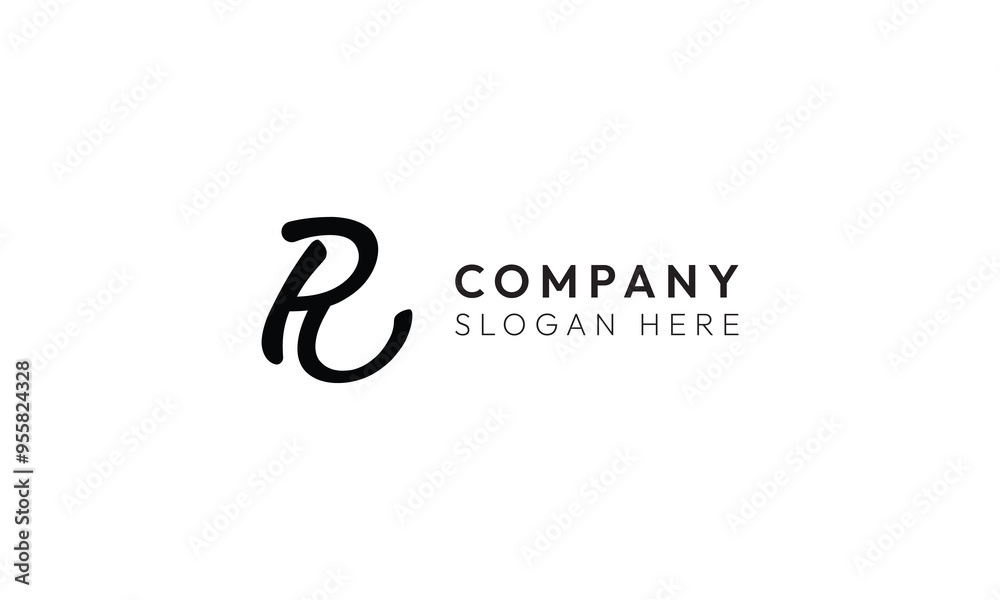 Modern monogram logo design with letters P and C Modern monogram logo design with letters P and C