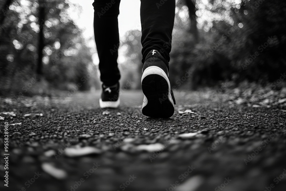 A person walking along a peaceful path surrounded by nature, showcasing an active lifestyle in a serene environment. A person walking along a peaceful path surrounded by nature, showcasing an active lifestyle in a serene environment.