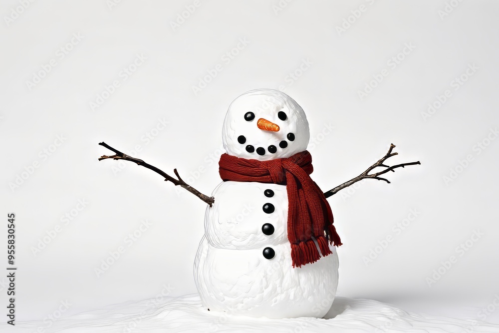 Fototapeta premium snowman with a hat