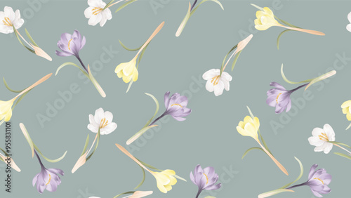 Floral seamless pattern, co...