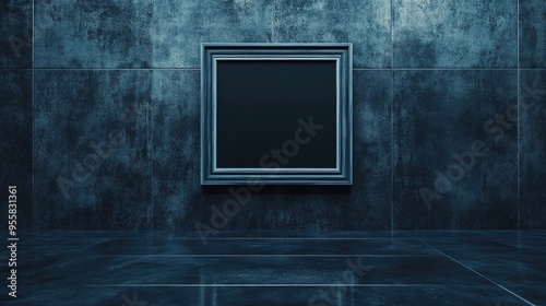 Modern Minimalist Mockup of an Empty Room with Blank Frame