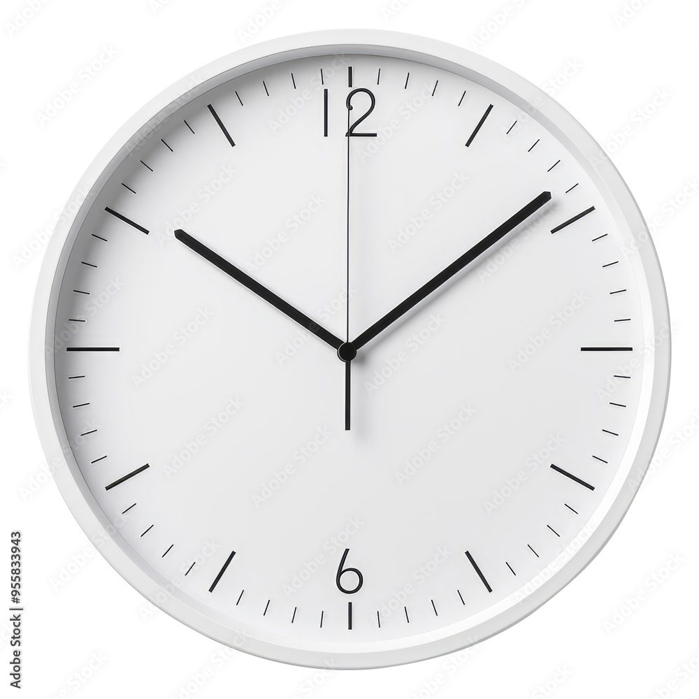 wall clock isolated on transparent white background, clipping path wall clock isolated on transparent white background, clipping path