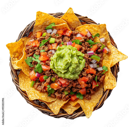 tex-mex mexican nachos 
 photo