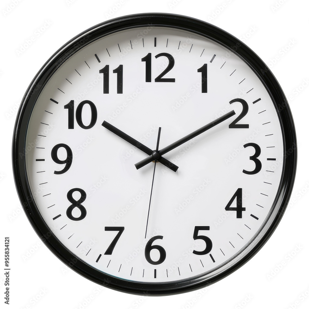 wall clock isolated on transparent white background, clipping path wall clock isolated on transparent white background, clipping path