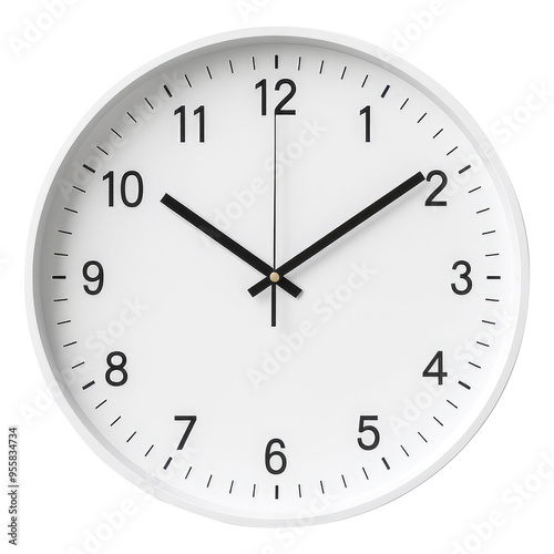 wall clock isolated on transparent white background, clipping path